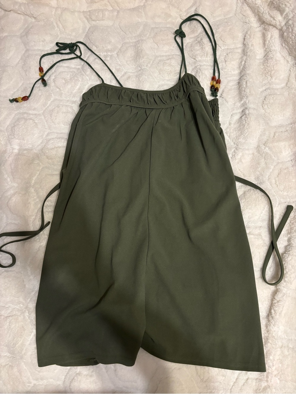 Olive Green Tie-Shoulder Women's Jumpsuit
